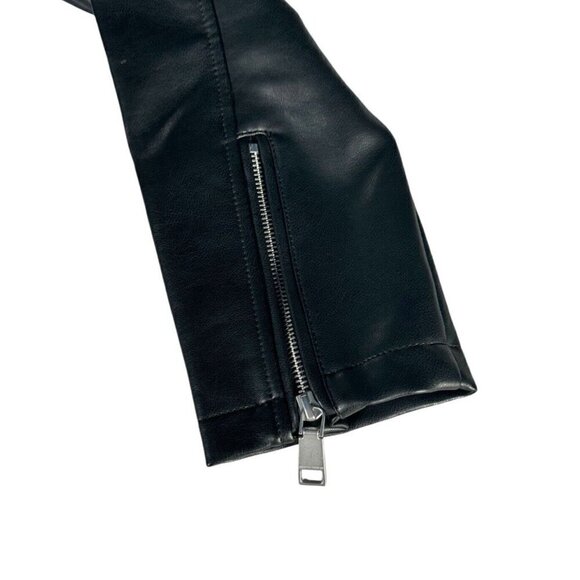 Rebecca Minkoff Woman's Sz L Black Faux Leather Moto Asymmetrical Zip Jacket - Picture 9 of 12